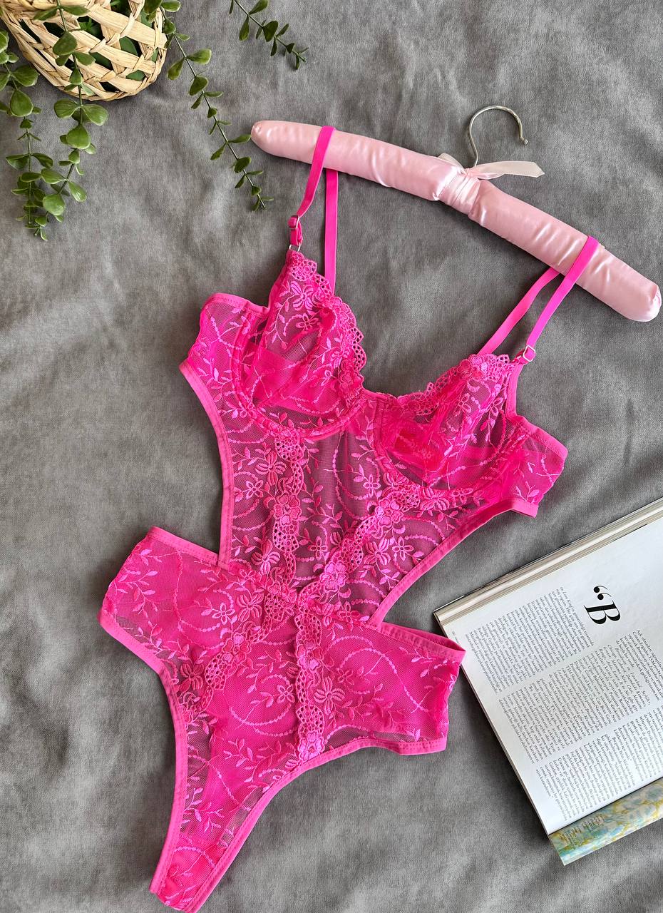 LUNAVEA Flora Dantel Transparan Alttan Çıtçıtlı Bodysuit