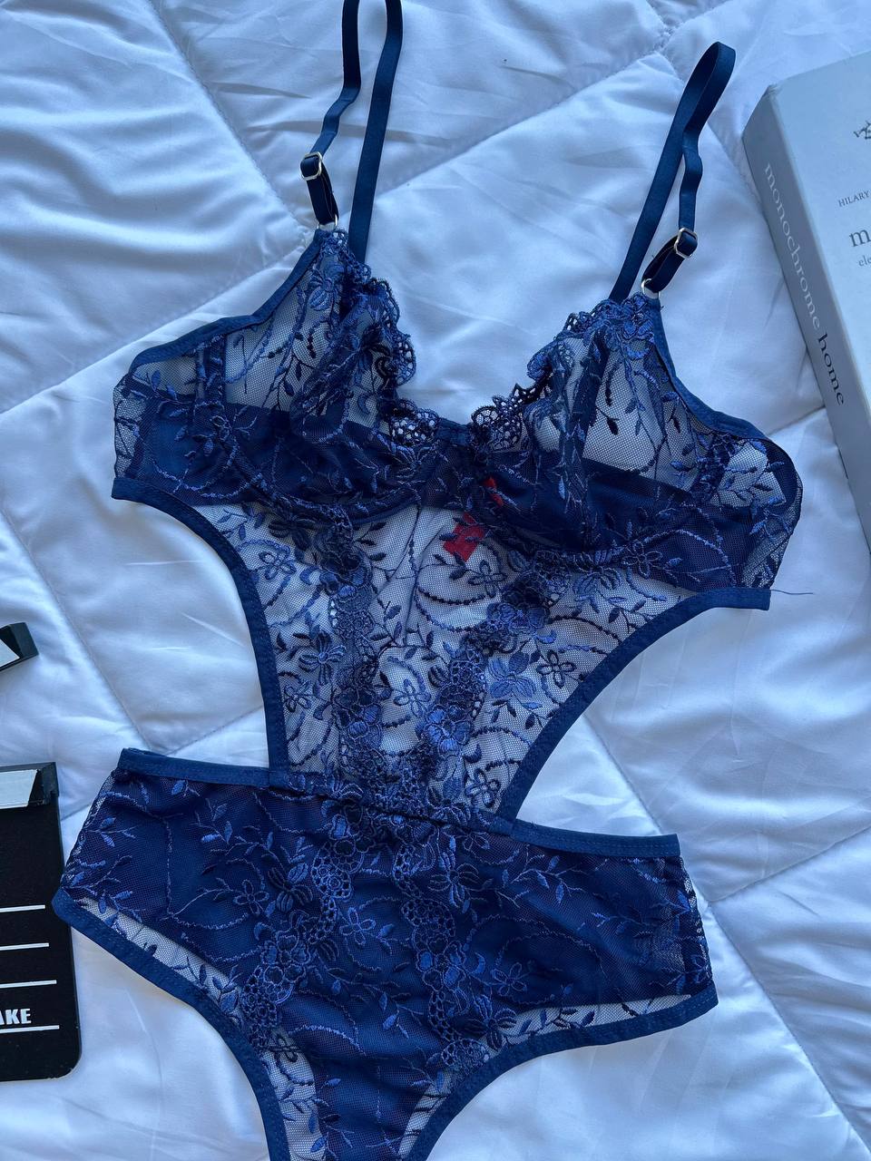 LUNAVEA Flora Dantel Transparan Alttan Çıtçıtlı Bodysuit